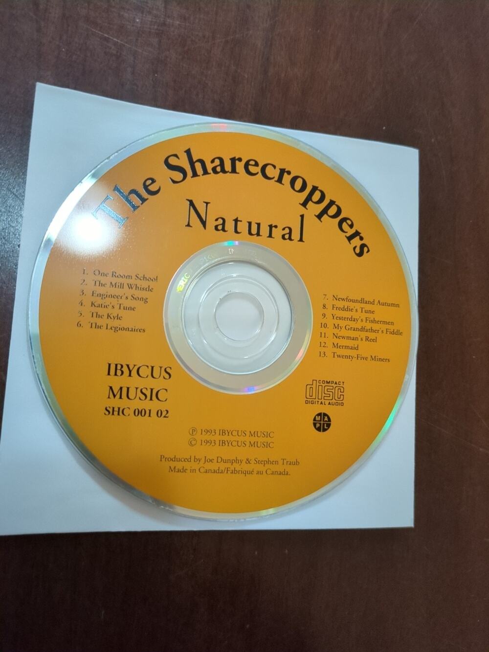 THE SHARECROPPERS Natural CD Ibycus Music Folk 1993 Canada disc only